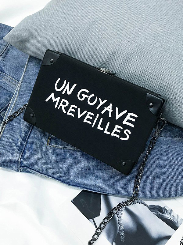 Letter Print Structured Crossbody Bag Letter Print Structured Crossbody Bag